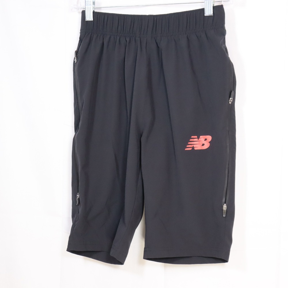 New Balance Athletic Shorts Small Black Mens Zipper Pockets Running‎